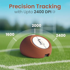 Portronics ToadPlay Rugby Mini Wireless Bluetooth Mouse with Dual Wireless Connectivity (BT + 2.4 GHz), Rechargeable Battery, Noise-Free Clicking, Multi-Device Pair, Adjust Sensitivity (Brown)