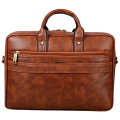 Hard Craft Vegan Leather Office Laptop Messenger and Shoulder Side Sling Hand Bag For Men Corporate Executive Briefcase Bag For Man Supports Laptop Upto 15.6 inches