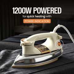 Rico 1200W 2KG Heavy Weight Dry Iron With 2 Years Replacement Warranty | Japanese Quick Heat Technology with Advance Sole Plate Iron Press | Shock Proof Iron Box for Clothes | Made In India - AI14