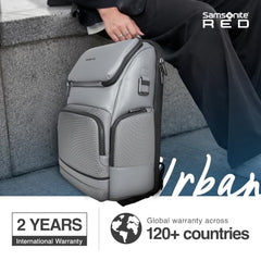 Samsonite Urbane | 16'Laptop Compartment| 25.6 L Volume| Multiple Compartment| Sleek Design |Work Backpack | Grey | 2 Years International Warranty
