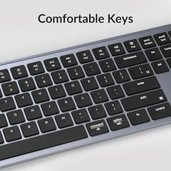 Keychron B6 Pro Ultra-Thin Wireless Keyboard, Full-Size QMK with Numeric Keypad Quiet Typing, 2.4 GHz/Bluetooth 5.2/Wired Connection Long Battery Life, Compatible with Mac Windows Linux - Space Gray