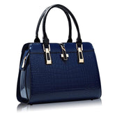 SYGA Leather Hand-Held Crocodile Pattern Women's Bag Single-Slant Handbag(BLUE)