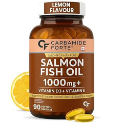 Carbamide Forte Multivitamin Tablet for Men with Probiotics & Salmon Omega 3 fish Oil Capsules | Salmon Fish Oil Omega 3 Capsule 1000mg and Multivitamin Tablets Combo | 60 Tablets + 60 Softgels