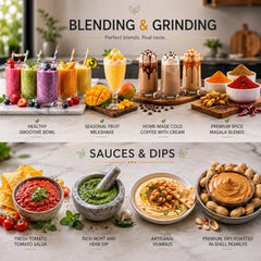 HydroGrind Powerful 750 W Juicer Mixer Grinder For Kitchen 3 Jars (3 Stainless Steel) Mixie For Mixing, Grinding, Juicing 4 Years Warranty (Grey & Black)
