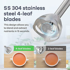 INALSA Hand Blender 1500 W|Silent DC Copper Motor|European Stepless Variable Speed Design| X.Large 1L Chopper|Unique Potato Masher| Detachable| Stainless Steel-Robot INOX 1500 StepUp