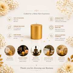 C Lal & Sons Silver Pillar Candle 2x2 Inch | Long Burning Decorative Wax Candle | 20H Burn Time | Unscented Candle for Home Décor, Wedding Decoration, Prayer, Meditation, Festivals & Romantic Ambience