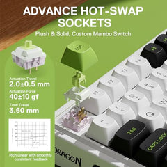 Redragon K686 PRO 98 Keys Wireless Gasket RGB Gaming Keyboard, 3-Mode PBT Mechanical Keyboard w/Hot-Swap South-Facing RGB Socket, Dedicated Knob Control & 5-Layer Noise Dampening, Gradient PBT Keycaps