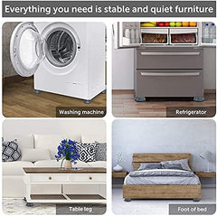 BUNVOX™ Fridge Stand Multipurpose Heavy Duty Stand for Washing Machine, Cupboard, Single Door, Double Door Refrigerator, Sofa Base Stand (Set of 8)
