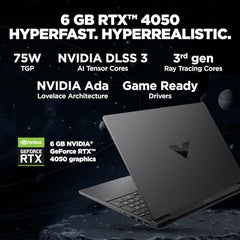 HP Victus, Intel Core 5 210H, 4GB RTX 3050 A (24GB DDR5, 512GB SSD) FHD, 144Hz, 300 nits, IPS, 15.6''/39.6 cm, Win11, M365* Office24, Mica Silver, 2.29kg, fa2500TX, Backlit, Gaming Laptop
