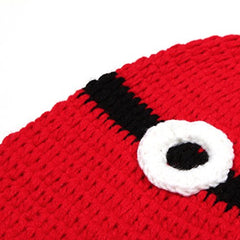 MOMISY Newborn Baby Photography Prop Crochet Costume 2 Pcs Handmade Knitted Hat Sleep Bag Photographic Prop Outfit for Baby - Red and White