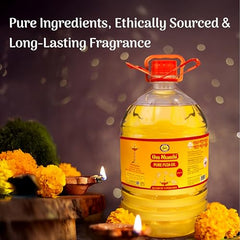 Om Shanthi POOJA MADE PURE Cycle Pure Om Shanthi Puja Oil, Blend Of 5 Puja Oils With Jasmine Fragrance for Daily Puja, Festivals - Pack Of 2 (1 litre per Pack)