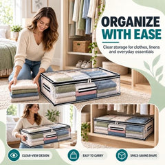 Storite Medium PVC Underbed Storage Bag with Handles Clear Window
