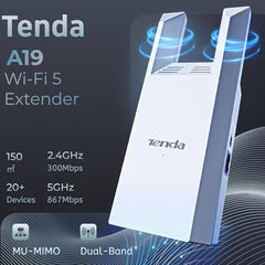 WiFi Range Extender AC1200 - WiFi Extender with Ethernet Port, 1.2Gbps Home Signal Booster, Dual Band, Up to 1600 Sq & 32 Devices, A19