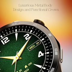 boAt Enigma Radiant Luxury Watch for Man w/1.43"(3.63 cm) AMOLED Display, AOD, Premium Metal Build, Round Dial, 200+Watch Faces, Upto 7 Days Battery Life, Fitness smartwatch for Men (Metal Black)