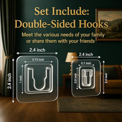 Ydbv Heavy Duty Adhesive Wall Hooks Pack of 10 | Male-Female Interlocking Adhesive Wall Hooks | Strong No Drill Utility Hanger for Kitchen, Bathroom, Router & Extension Board
