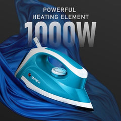 Intex Glidex Ease Dry Iron 1000W | Non-Stick Soleplate | Adjustable Temperature Control | Shock Proof Lightweight Dry Iron | Thermal Protection | Fast & Smooth Ironing for Home Use | 2 Year Warranty