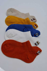 MOMISY 5 Pairs Baby Girl Boys Ankle No Slip Trainer Socks Toddler Infant Soft Cotton Socks-Big Eye Emotion -1 to 3 Years