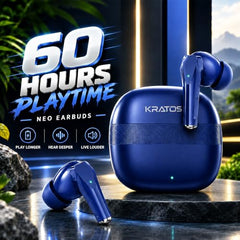 Kratos TW02 Ear Buds Wireless with 60H Playtime, Noise Isolation & Clear Calls, Bluetooth Earbuds with Voice Assistant, Ear Buds with Bluetooth V 5.3 & with Type C Fast Charging, IPX5 TWS Earphones