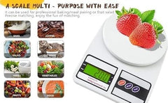SF-400 Digital Kitchen Weighing Scale | 10Kg x 1g Precision | Food Scale with LCD Display for Cooking, Baking, Meal Prep & Healthy Diet | Compact Weight Machine for Home Use (White)
