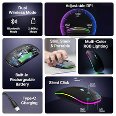 pTron Flick M12 Wired USB Mouse with 4 Buttons, 1600 DPI Optical Sensor, Precision Tracking, RGB Lights, 4 Adjustable DPI, Plug & Play Use, Ergonomic Design, for Windows OS (Black)