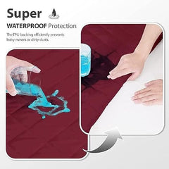 La Verne 100% Waterproof Premium Cotton Feel Mattress Protector Queen Size 78 x 60 Inches | Breathable and Hypoallergenic Ultra Soft Fitted Bed Protector Cover