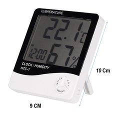SYGA Digital Thermometer Hygrometer Temperature Humidity Meter Clock HTC-1 for Home