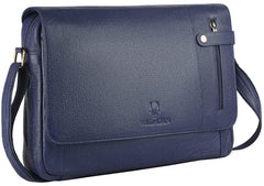 WildHorn Genuine Leather Laptop Messenger Bag for Men | Stylish Office Bag with a Padded Laptop Compartment & Adjustable Strap | Designed to Fit Laptops up to 14 Inches | Backed by a 1-Year Warranty