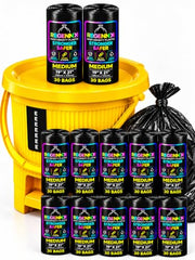 Regennx black Garbage Bags for Dustbin |Medium 19x21 inches |180 Plastic Bags for Home | 30 Pcs x Pack of 6 plastic bag Medium Size for Waste Disposal.