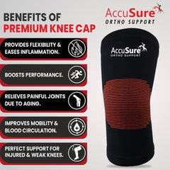 AccuSure Premium Knee Support for Men & Women –Compression Brace with 1-Year Warranty for Pain Relief, Arthritis, Injury Recovery, Sports, Running & Joint Stability -Small