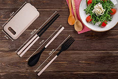 SYGA Travel Portable Cutlery Spoon Portable Camping Box Picnic Chopstick Set Peach