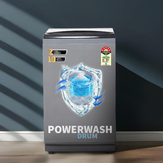 SHARP 7.5 kg Fully Automatic Top Load Washing Machine with Toughened Glass I JAPAN QUALITY I Hot & Cold Water Dual Inlet, Soft Close, Add Laundry I 10 Wash Mode I SS Pulsator I ES-T75N-GY I Inox Grey