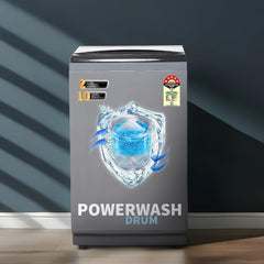 SHARP 7.5 kg Fully Automatic Top Load Washing Machine with Toughened Glass I JAPAN QUALITY I Hot & Cold Water Dual Inlet, Soft Close, Add Laundry I 10 Wash Mode I SS Pulsator I ES-T75N-GY I Inox Grey