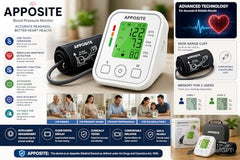 Apposite Blood Pressure Monitor, Upper Arm Cuff, Lcd Display