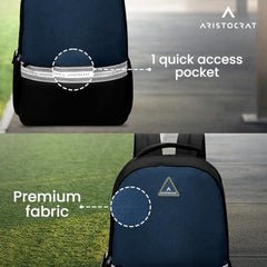 Aristocrat Nova 15L Laptop Backpack (15.6"), 2 Compartments, Dark Blue