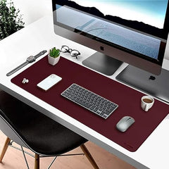 V-CUBE DESIGNS Premium Vegan Leather Desk Mat 90X45cm 2.4mm Thick&Padded|Laptop Mat/Extended Mouse Pad/Stitched, Reversible, Sturdy Deskspread with High Tear/Peel Strength|Anti-Slip,Splash-Proof|Blue