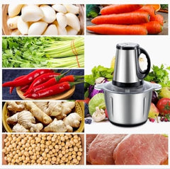 Electric Chopper 2L Stainless Steel Bowl, Heavy Duty Vegetable Chopper & Meat Grinder, Multipurpose Food Processor Machine with Powerful Motor for Kitchen,Fruits Vegetables and Meat Preparation