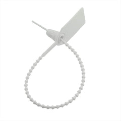 SYGA 50pcs Security Seal with Insert Adjustable Self-Locking Pull Tight Cable Ties Tags Disposable Wire Padlock for Cargo Container Seal Lock_White