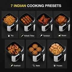 The Better Home Fumato 4.5L Digital Air Fryer, 1500W | Made for Indian Cooking | 7 Smart Presets | 360° Rapid Hot Air | Touchscreen | Viewing Window with Light | Recipe Book | 1-Year Warranty