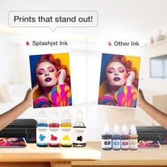 Splashjet GI71 Compatible Ink for CN Pixma G2020, G2021, G2060, G2730, G3020, G3021, G4770, G1020, G1730, G3730, G1730, G1737, G2770, G3770 Printers - (PGBK x 135gm) (C/M/Y x 70gm) Bottle Set - 502368