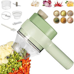 4-in-1 Electric Vegetable Cutter, Multi-Function Food Processor with Chopper, Slicer, Shredder & Dicer, Electric Vegetable Grater & Slicer for Kitchen, Fruits, Vegetables & Salads