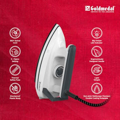 Goldmedal Glide 1100W Dry Iron | Non-stick Weilburger Premium