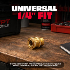 JPT Heavy Duty Pressure Washer Coupler | 1/4-Inch Quick Connect Fitting | Solid Brass Build | Quick Coupler Female Socket