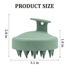MOMISY Scalp Massager Shampoo Brush, Eco-Friendly Wheat Straw Body With Soft Silicon Bristles, Hair Scalp Scrubber, Scalp Exfoliator | Dandruff Removal, Prevents Hair Loss For Men, Women (Green)
