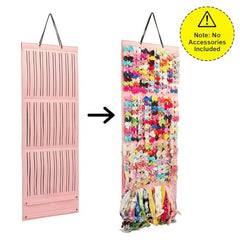 HASTHIP Hair Clip Organizer, 3-Layer Wall Hanging, Large Capacity, Pink