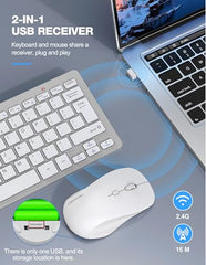 TECKNET Wireless Keyboard and Mouse Combo, Mini Cordless Computer Keyboard and Mouse Set 2.4GHz, Silent Adjustable 1600 DPI, Quiet Click, Lag-Free for Computer, Laptop, PC, Windows, Mac, Chrome OS