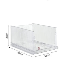SYGA Wardrobe Layered Partition Storage Artifact Foldable Clothes Storage Box Wardrobe Finishing Box Drawer Type Cabinet Layered Rack (Small, Grey)