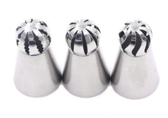SYGA 3 pcs Cake Decorating Supplies New Sphere Ball Tips Russian Icing Piping Nozzles Tips Pastry Cupcake