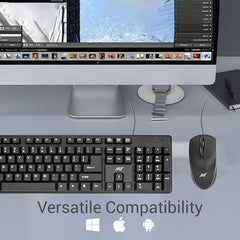 Ant - Wired Keyboard for PC, Laptop, Desktop, Computer, Notebook. USB Keyboard Compatible with Dell, Acer, HP, Samsung and More, with UK Layout – Black – 01