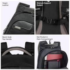 HARISSONS Vervo 40L Waterproof Laptop Backpack for Men & Women | Fits 15.6" Laptop with Sternum Strap, Quick Access Pocket, Detachable Key Holder, Organized Compartments & Raincover (Grey)