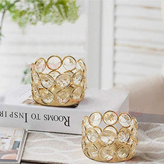 TIED RIBBONS Pack of 4 Crystal Tealight Candle Holder Gift Box - (5.8 cm X 4.3 cm) Centerpieces Votive Candle Holders for Home Dining Table Living Room Office - Diwali Decoration Items for Home Décor